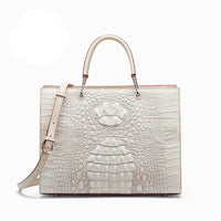 Luxury White Croc-Embossed Handbag