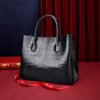 Croc-Embossed Leather Belly Handbag