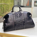 Croc-Embossed Leather Men's Handbag