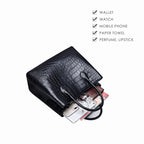 Croc-Embossed Leather Belly Handbag