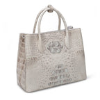 Luxury Croc-Embossed Leather Tote Handbag
