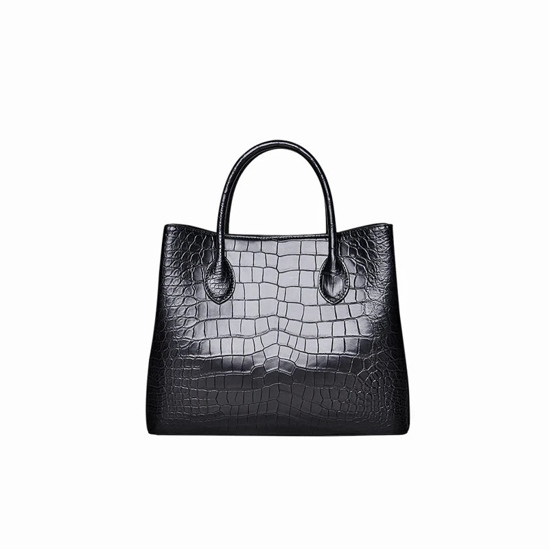 Croc-Embossed Leather Belly Handbag