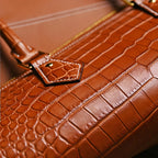 Handmade Croc-Embossed Leather Tote Bag