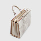 Luxury White Croc-Embossed Handbag