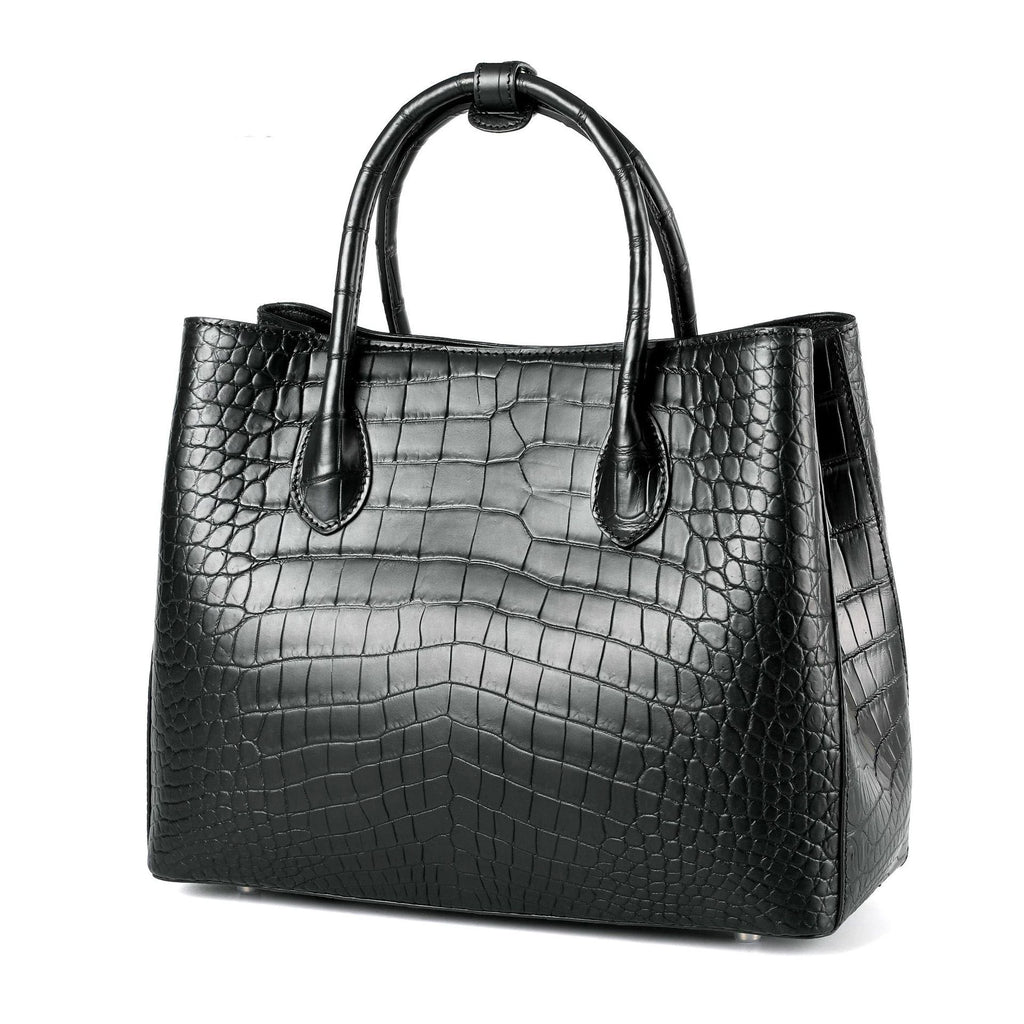 Croc-Embossed Leather Designer Handbags