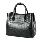 Croc-Embossed Leather Designer Handbags