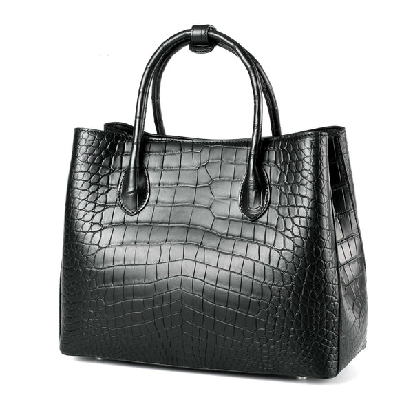 Croc-Embossed Leather Designer Handbags