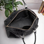 Croc-Embossed Leather Men's Handbag