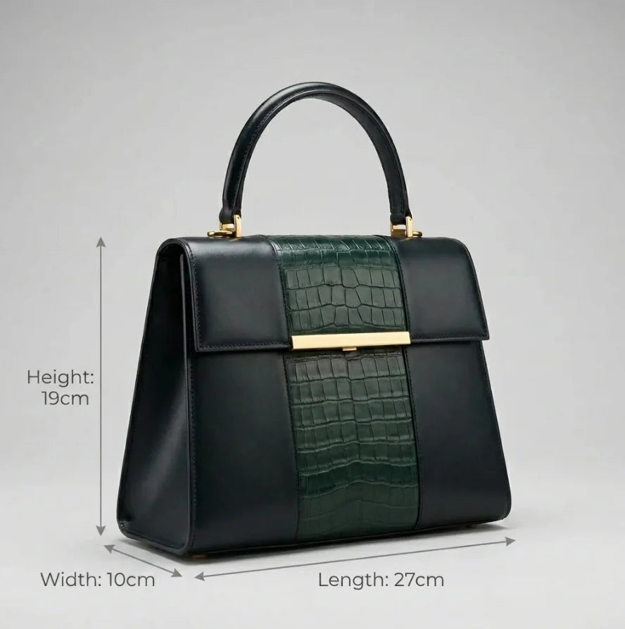 Luxury Croc-Embossed Leather Office Tote