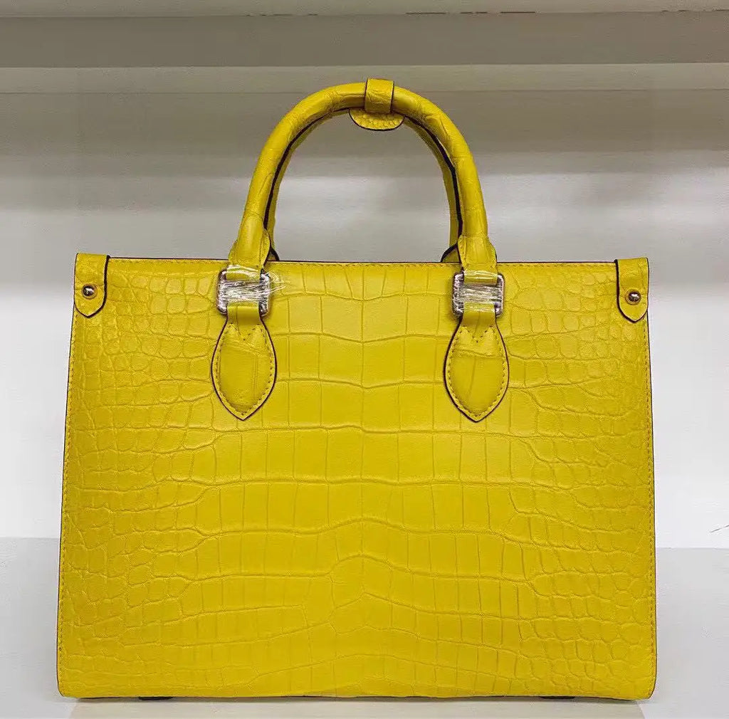 Pure Croc-Embossed Leather Ladies Handbag