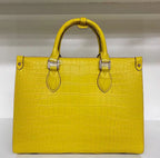 Pure Croc-Embossed Leather Ladies Handbag