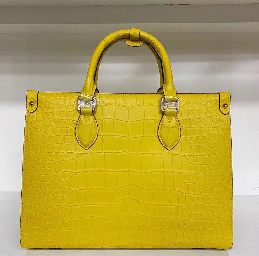 Pure Croc-Embossed Leather Ladies Handbag