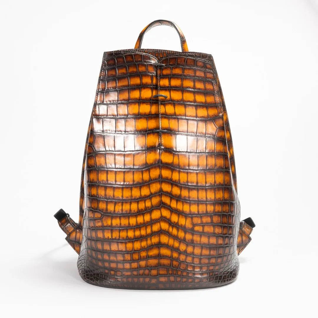 Luxury Croc-Embossed Leather Business Backpack