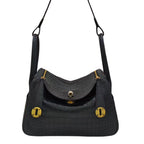 Croc-Embossed Leather Lindy Pillow Bag