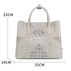 Luxury Croc-Embossed Leather Tote Handbag