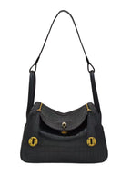 Croc-Embossed Leather Lindy Pillow Bag