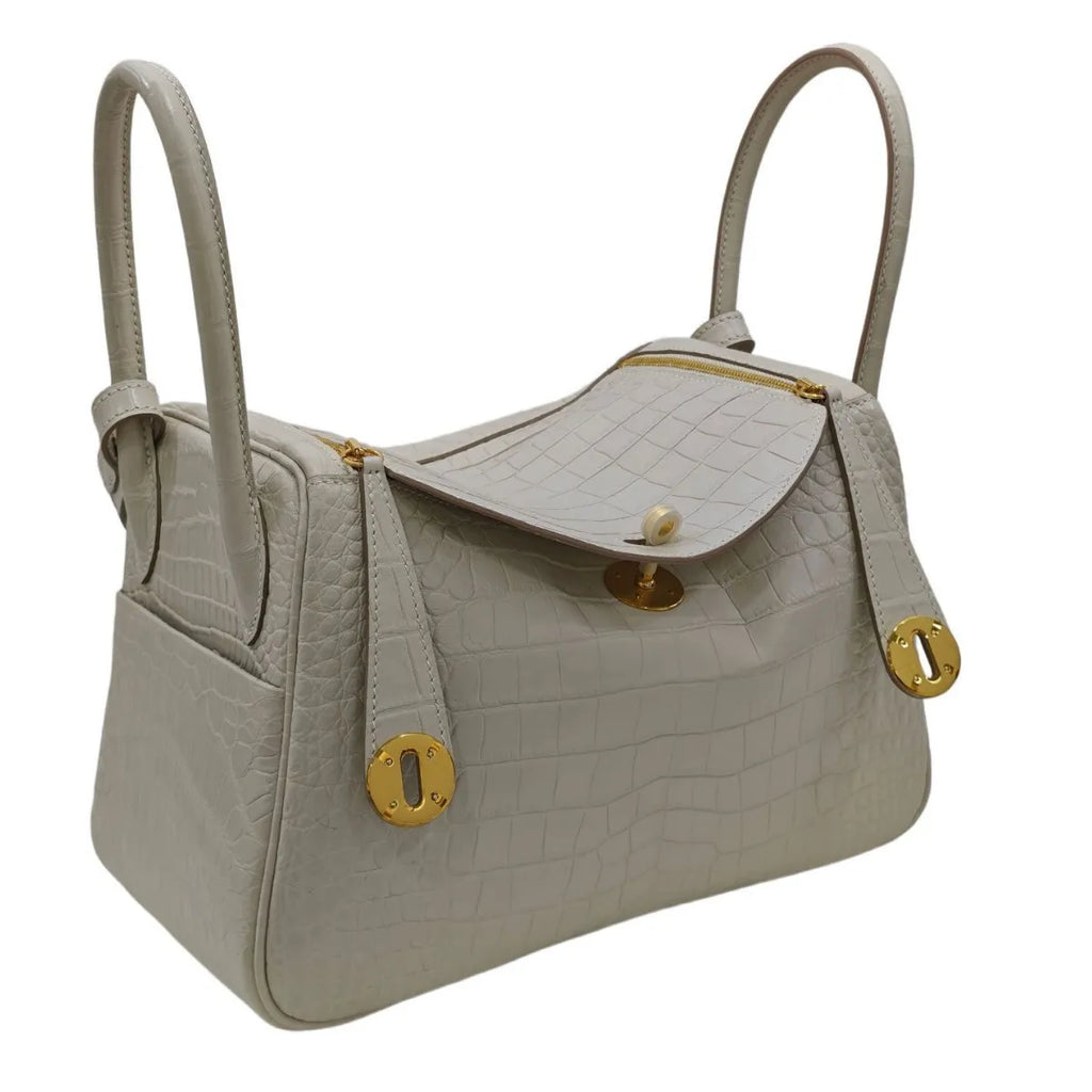 Croc-Embossed Leather Lindy Pillow Bag