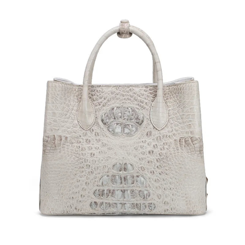 Luxury Croc-Embossed Leather Tote Handbag