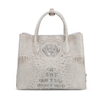 Luxury Croc-Embossed Leather Tote Handbag