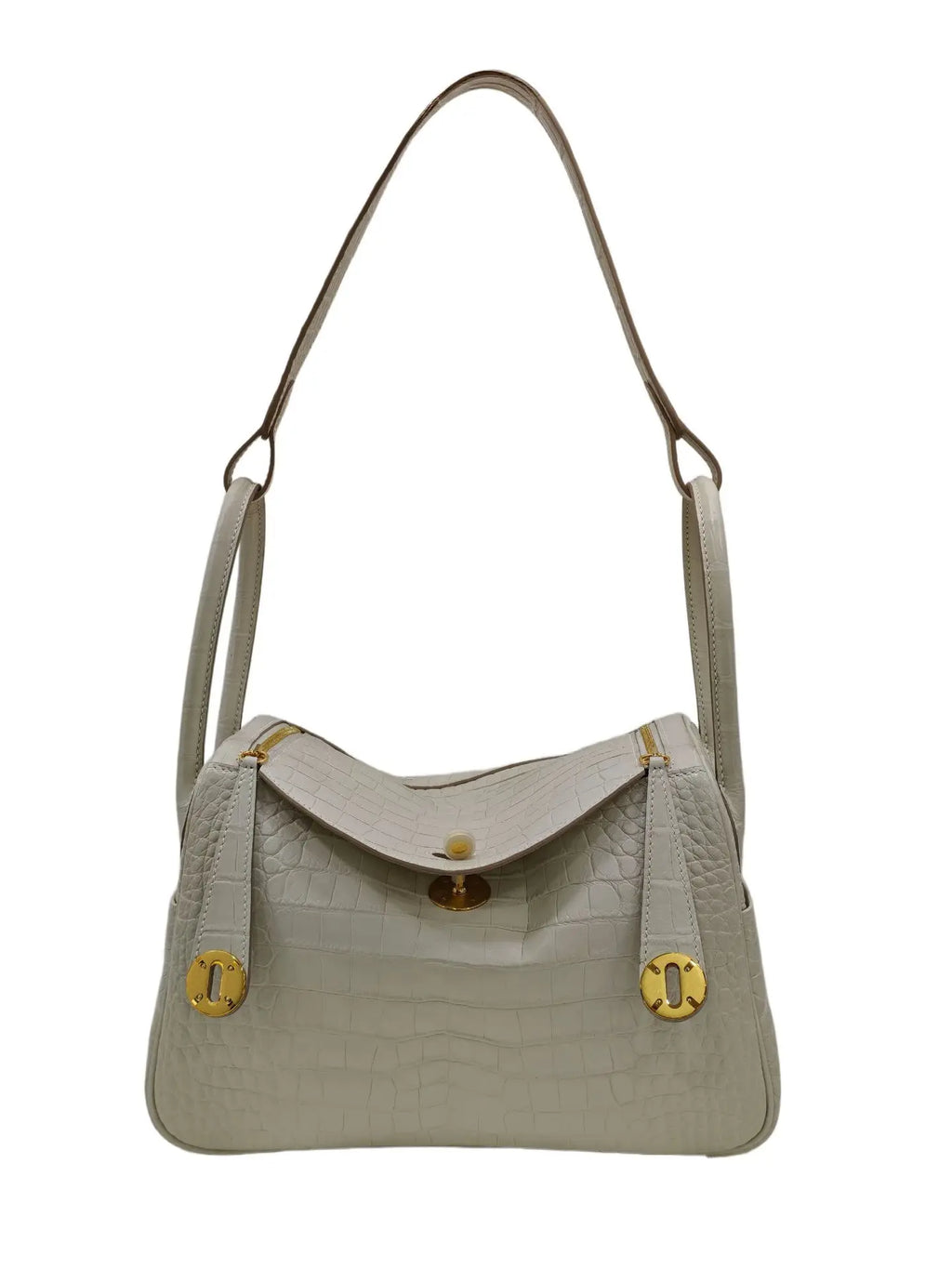 Croc-Embossed Leather Lindy Pillow Bag