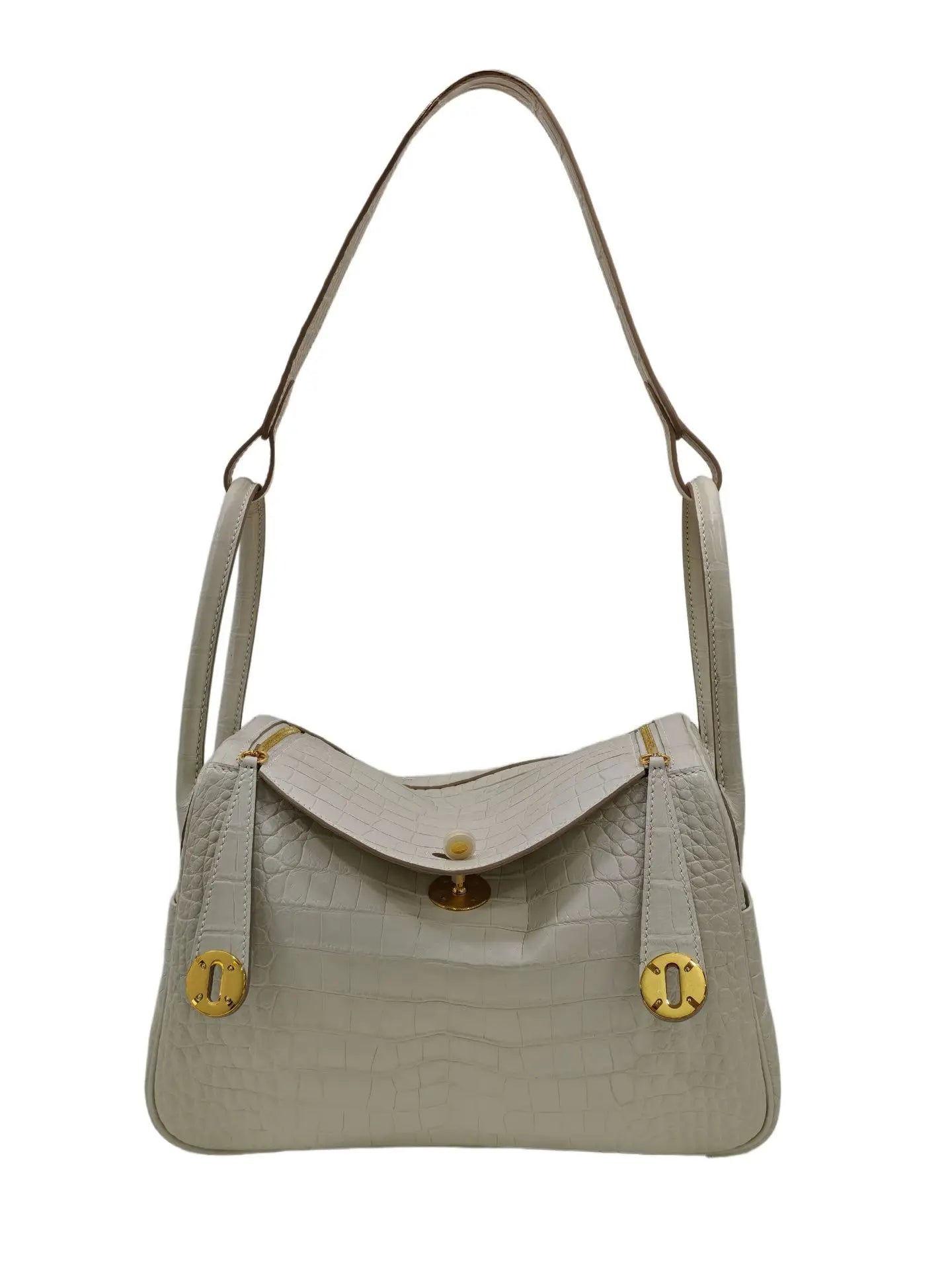 Croc-Embossed Leather Lindy Pillow Bag