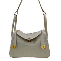 Croc-Embossed Leather Lindy Pillow Bag