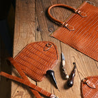 Handmade Croc-Embossed Leather Tote Bag
