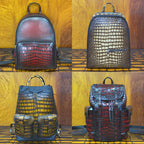 Luxury Croc-Embossed Leather Business Backpack