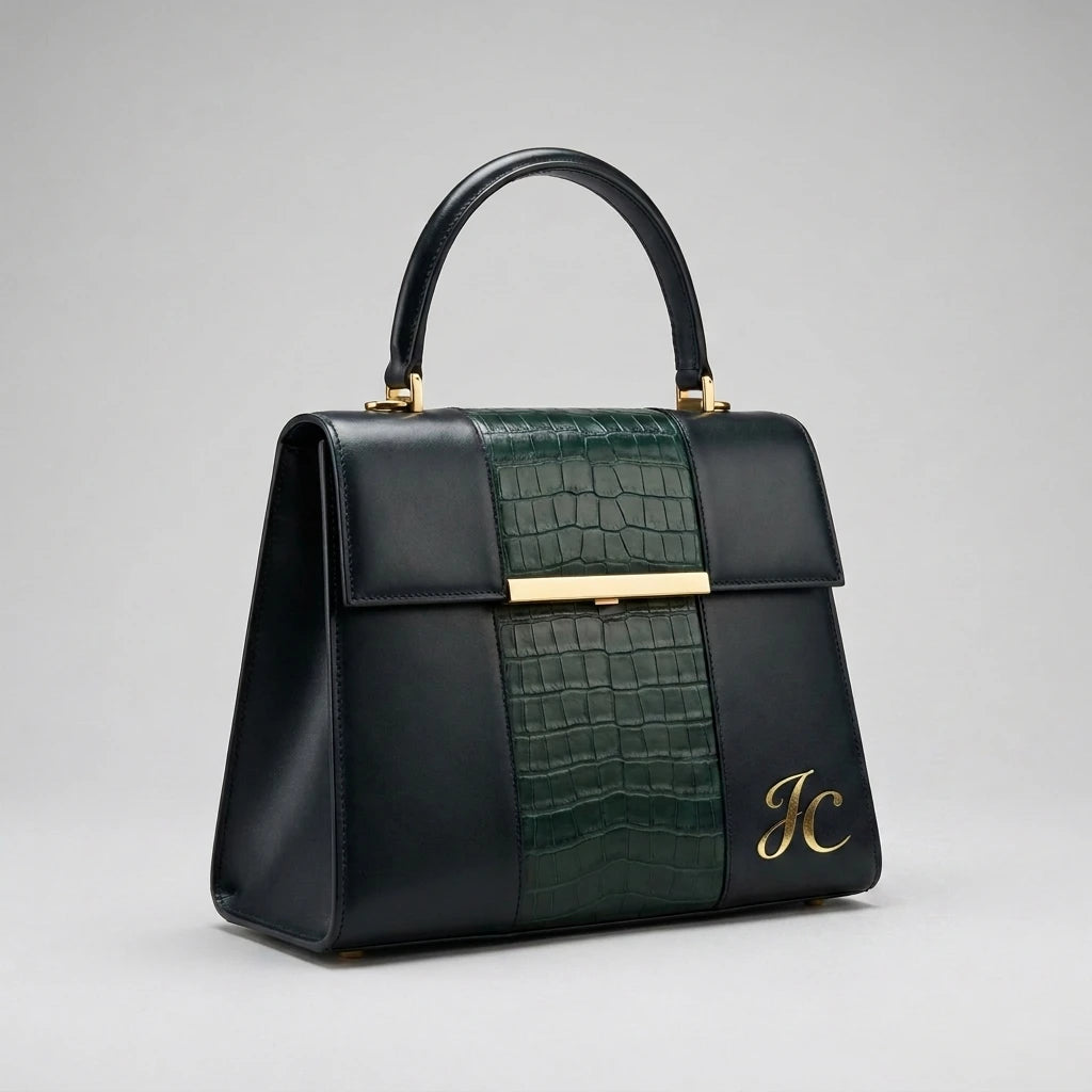 Luxury Croc-Embossed Leather Office Tote
