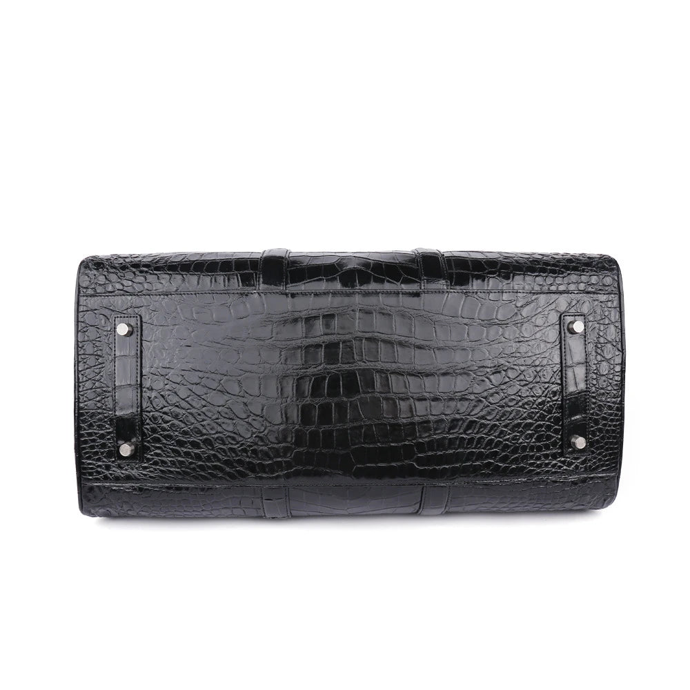 Custom Croc-Embossed Leather Travel Duffle