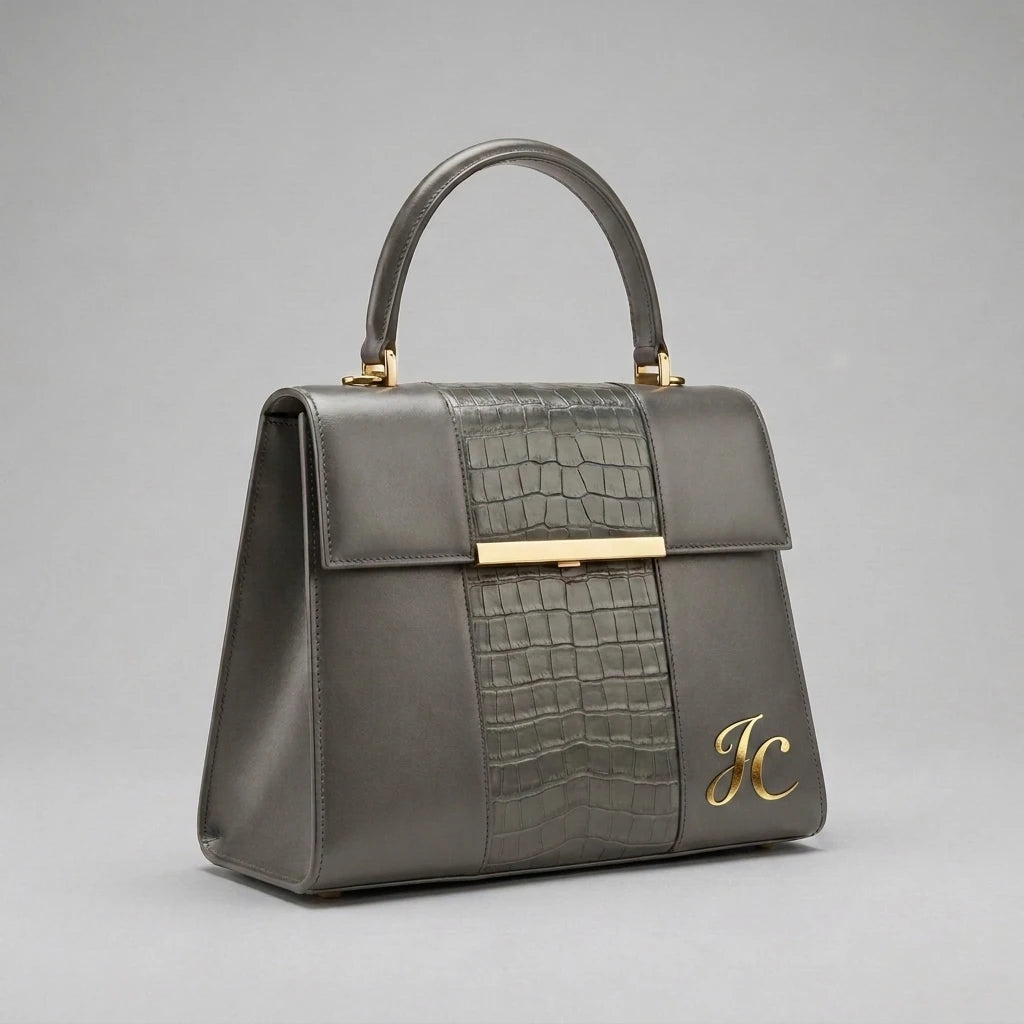 Luxury Croc-Embossed Leather Office Tote