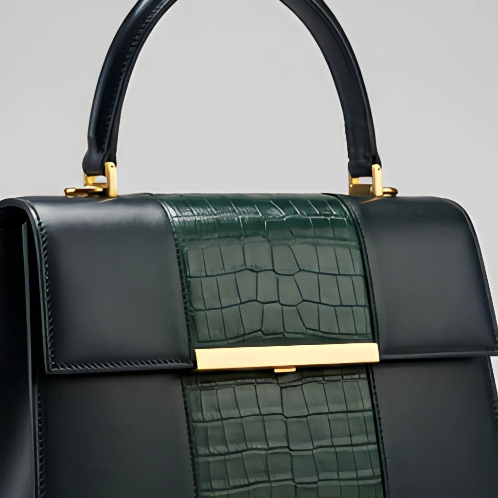 Luxury Croc-Embossed Leather Office Tote