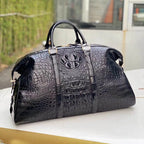 Croc-Embossed Leather Men's Handbag