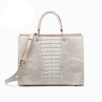 Luxury White Croc-Embossed Handbag