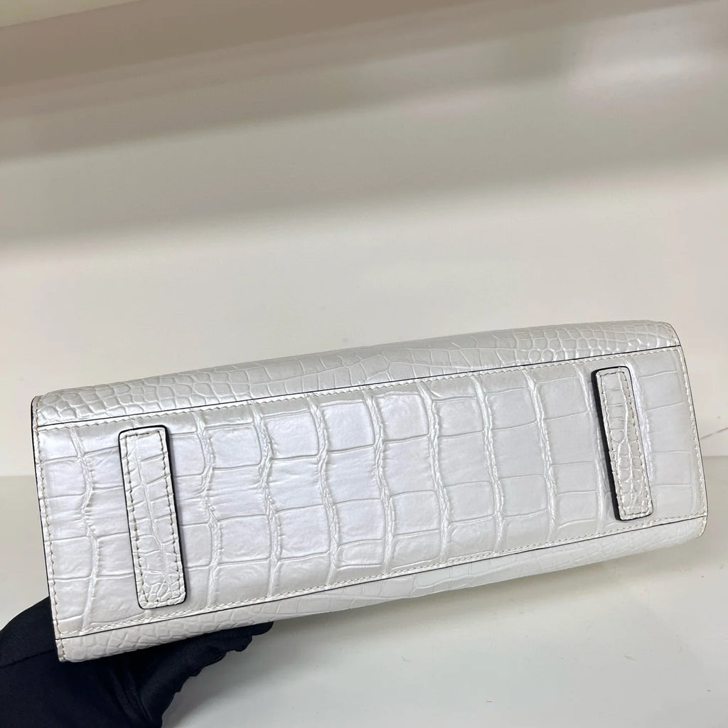 Pure Croc-Embossed Leather Ladies Handbag