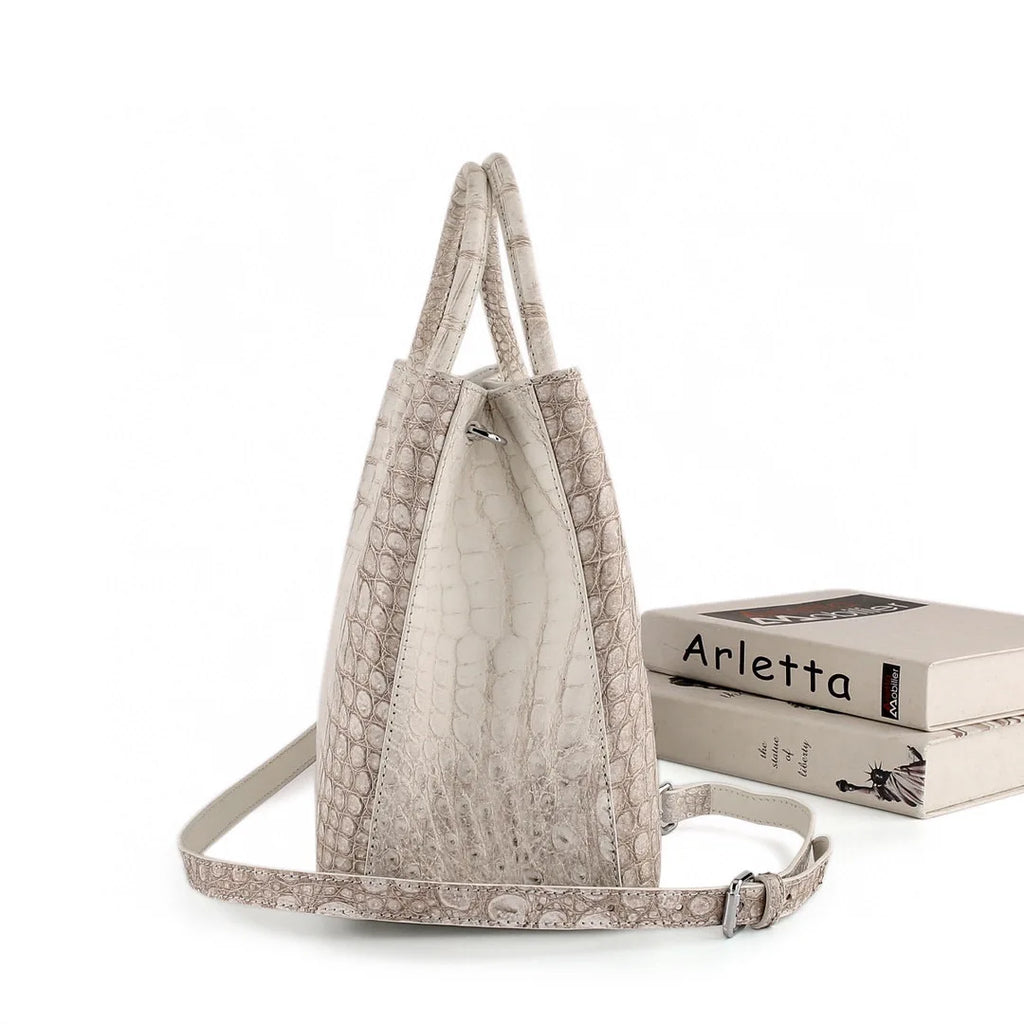 Luxury Croc-Embossed Leather Tote Bag