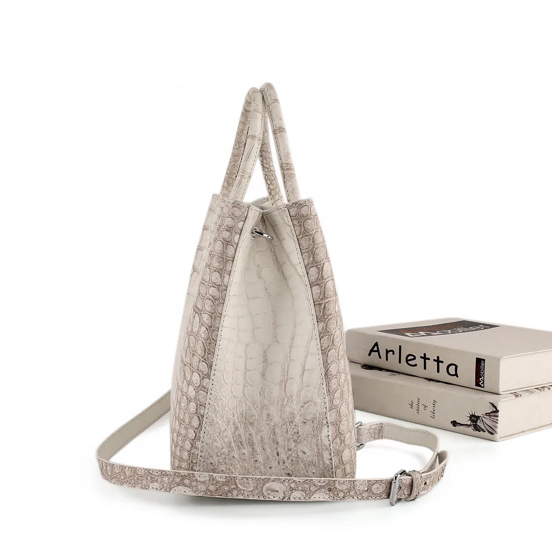 Luxury Croc-Embossed Leather Tote Bag