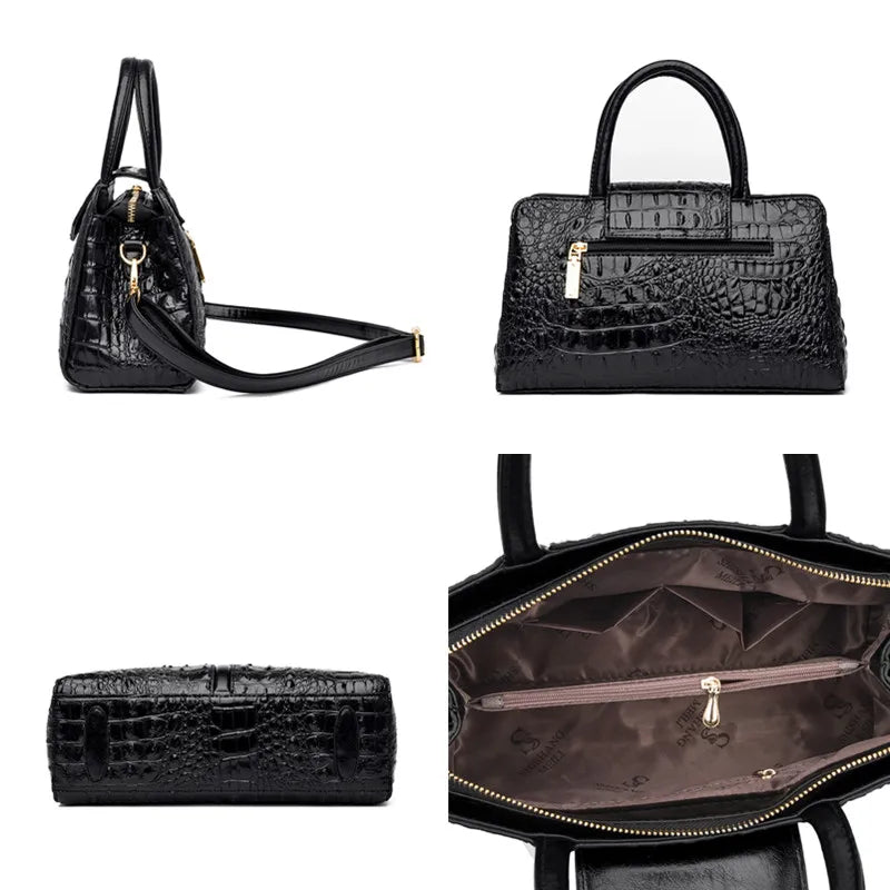 Premium Crocodile Leather Crossbody Bag