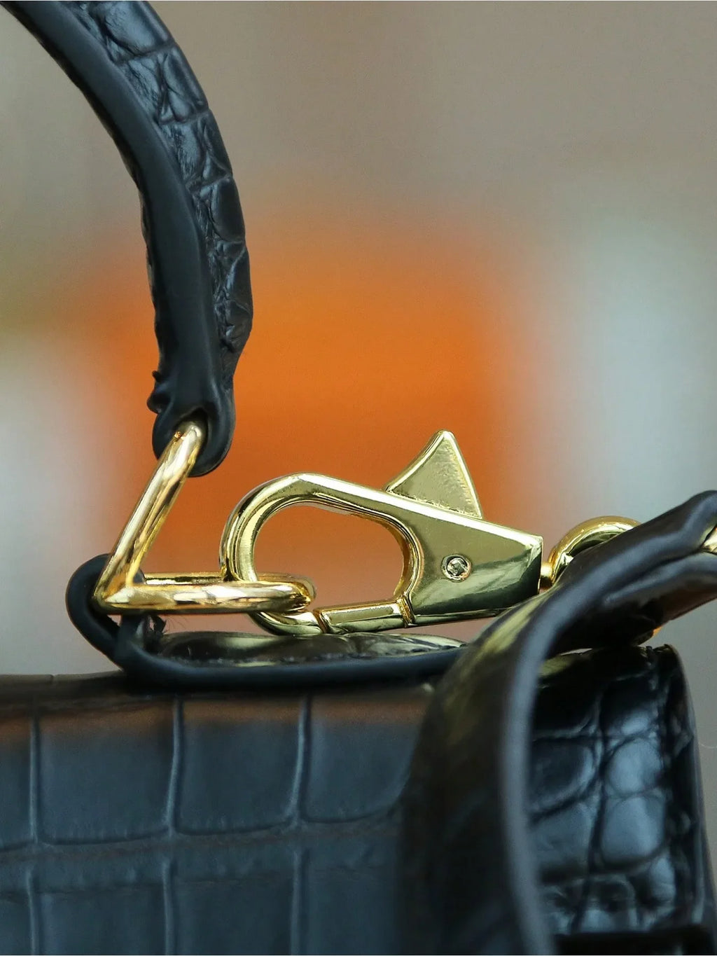 Retro Crocodile Leather Boston Bag