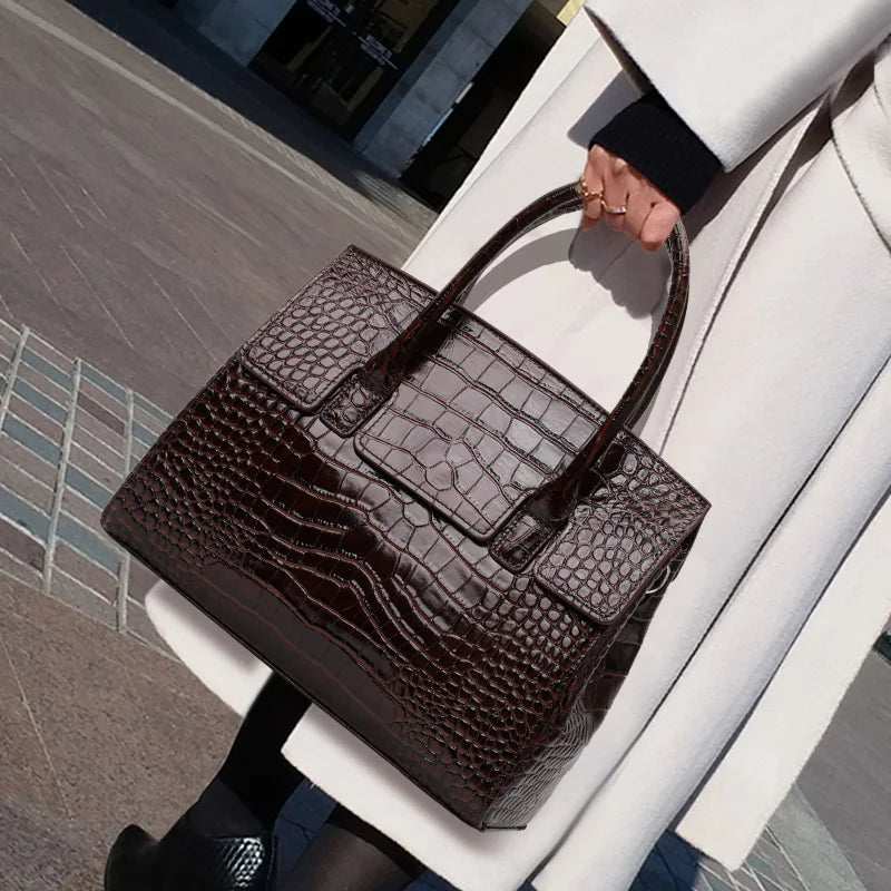 Luxury Crocodile Leather Tote Bag