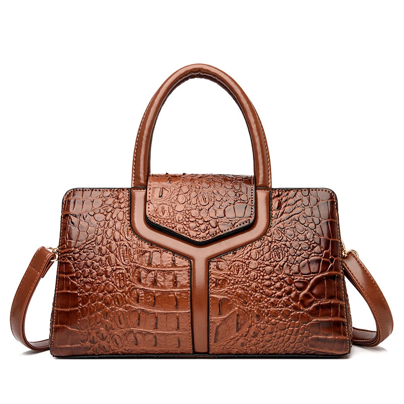 Premium Crocodile Leather Crossbody Bag