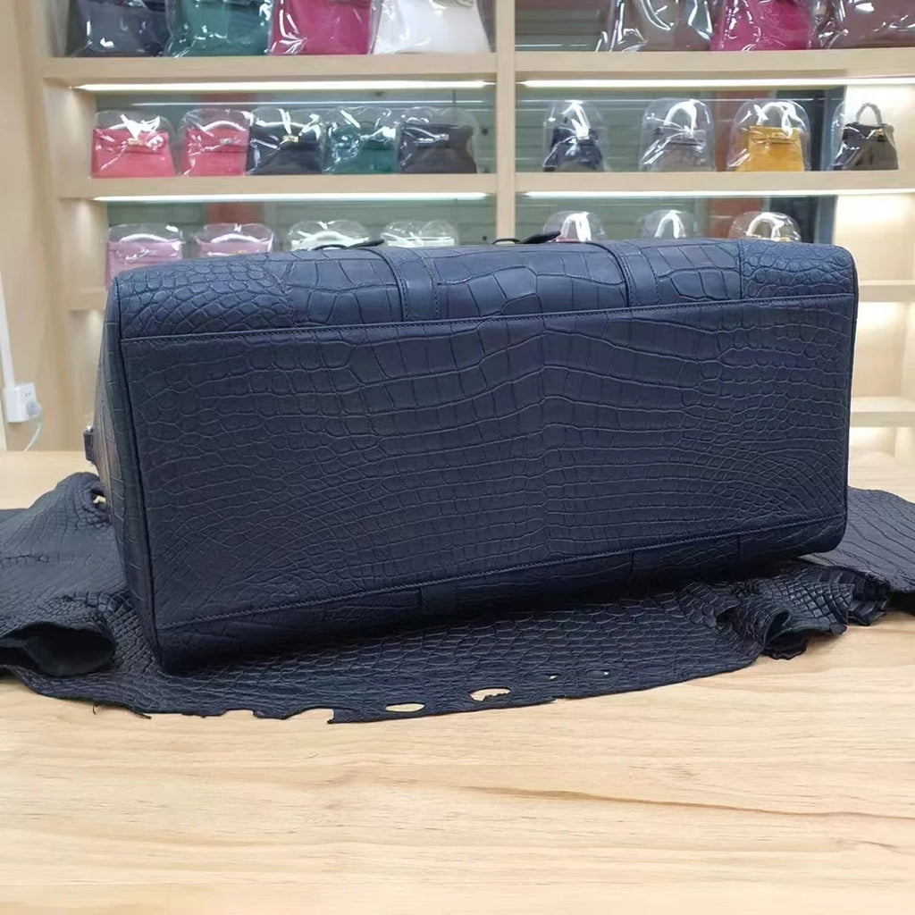 Luxury Croc-Embossed Leather Travel Bag