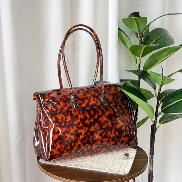 Transparent Crocodile Leather Jelly Tote