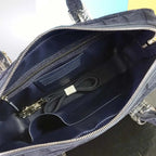 Men's Navy Croc-Embossed Briefcase