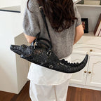 3D Crocodile Embossed Handbag