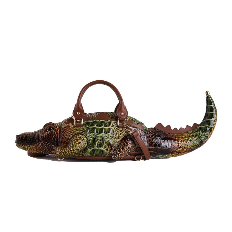 3D Crocodile Embossed Handbag