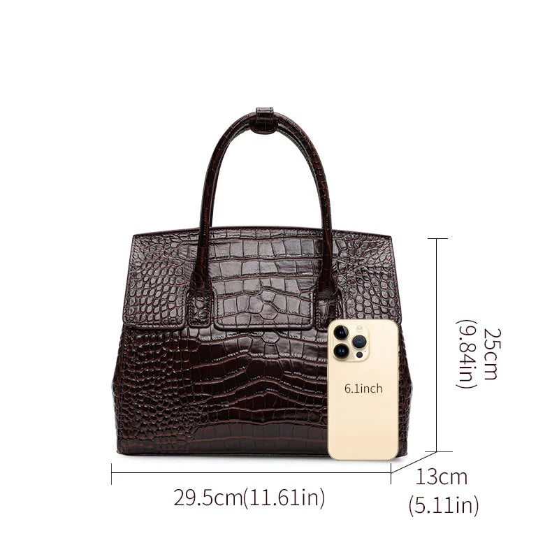 Luxury Crocodile Leather Tote Bag