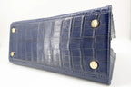 Croc-Embossed Leather Handbag