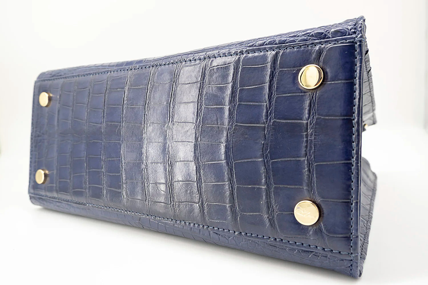 Croc-Embossed Leather Handbag