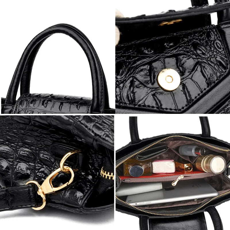 Premium Crocodile Leather Crossbody Bag